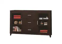 Manhattan Lane - Modern & Minimal Style TV Console With Multi Shelves & Drawers - Brown