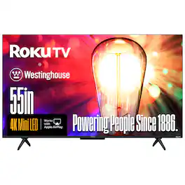 Westinghouse - 55" Mini-LED 4K UHD Roku TV with Dolby Vision, QLED, Local Dimming, MEMC, AirPlay 2 & HomeKit