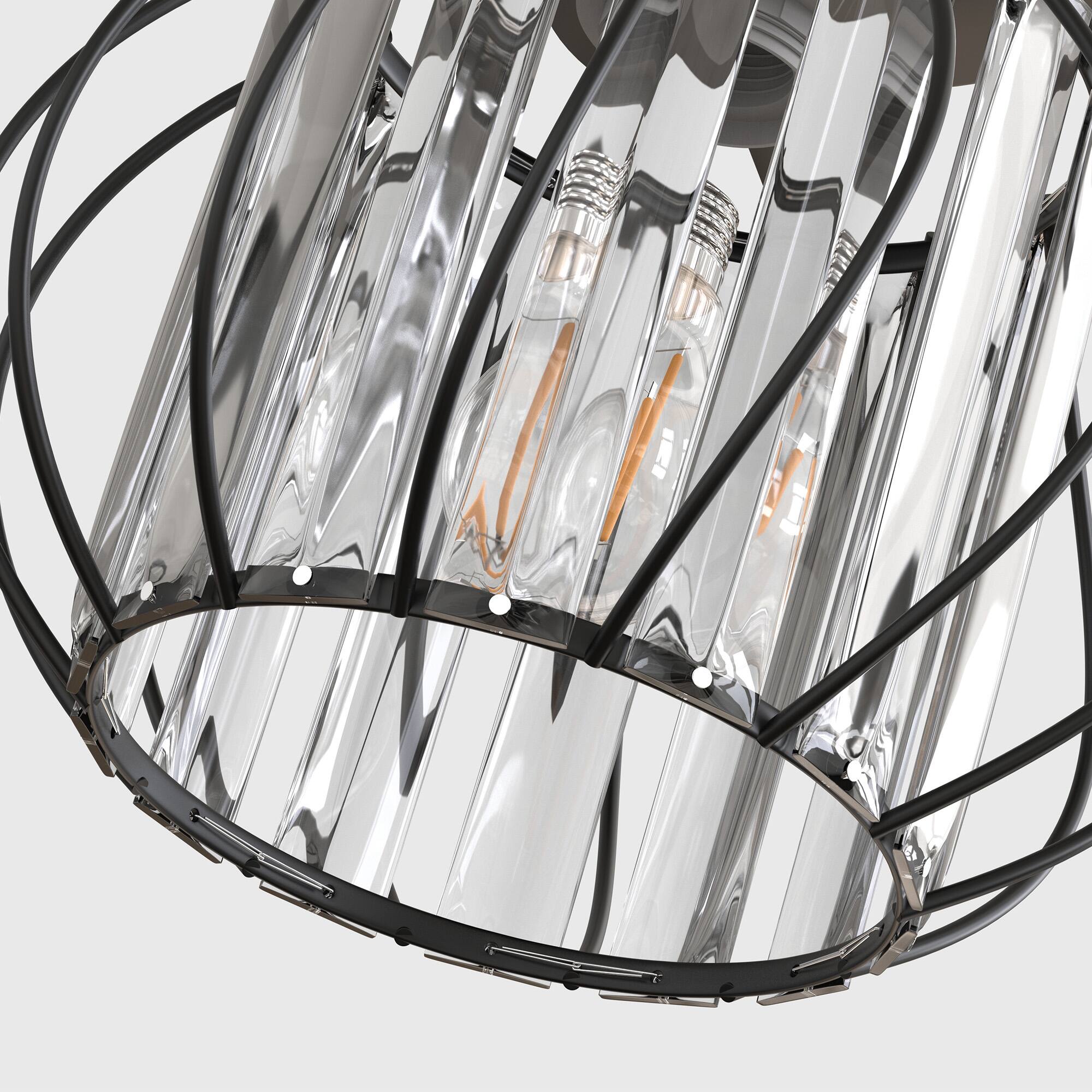 Alt View 3. Jandcase - JANDCASE 1-Light Black Semi-Flush Mount Ceiling Light, E26 Socket, Non-Integrated Bulbs, Modern Design, for Hallway - Black.
