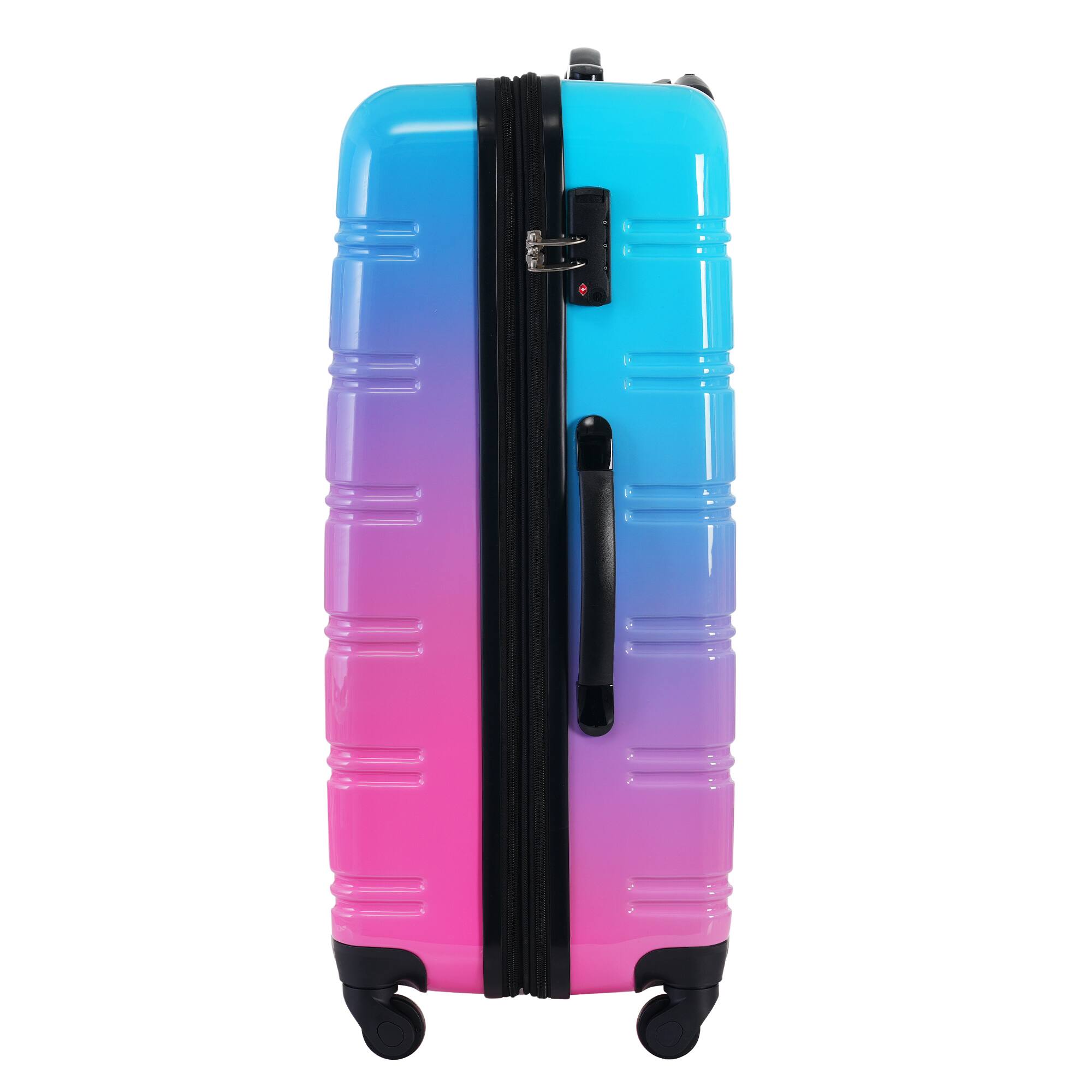 Alt View 2. APRILSOUL - Hardshell Luggage Sets 3 Piece Gradient Color Expandable Suitcase with Spinner Wheels and TSA Lock Blue and Red - Blue and Red.