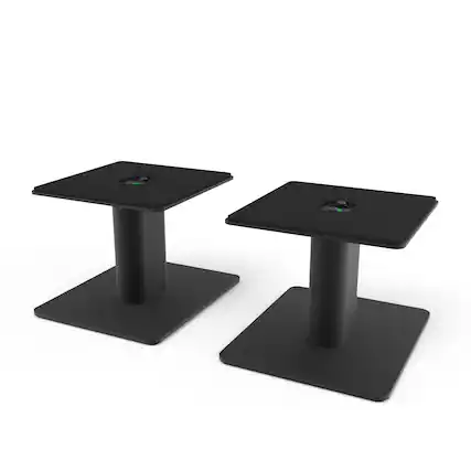 Front. Kanto - 6" Universal Desktop Speaker Stands with Cable Management, Pair - Black.