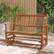 Angle. Costway - Patio Glider Loveseat Chair Swing Rocking Bench with Slatted Seat & Curved Backrest - Natural.