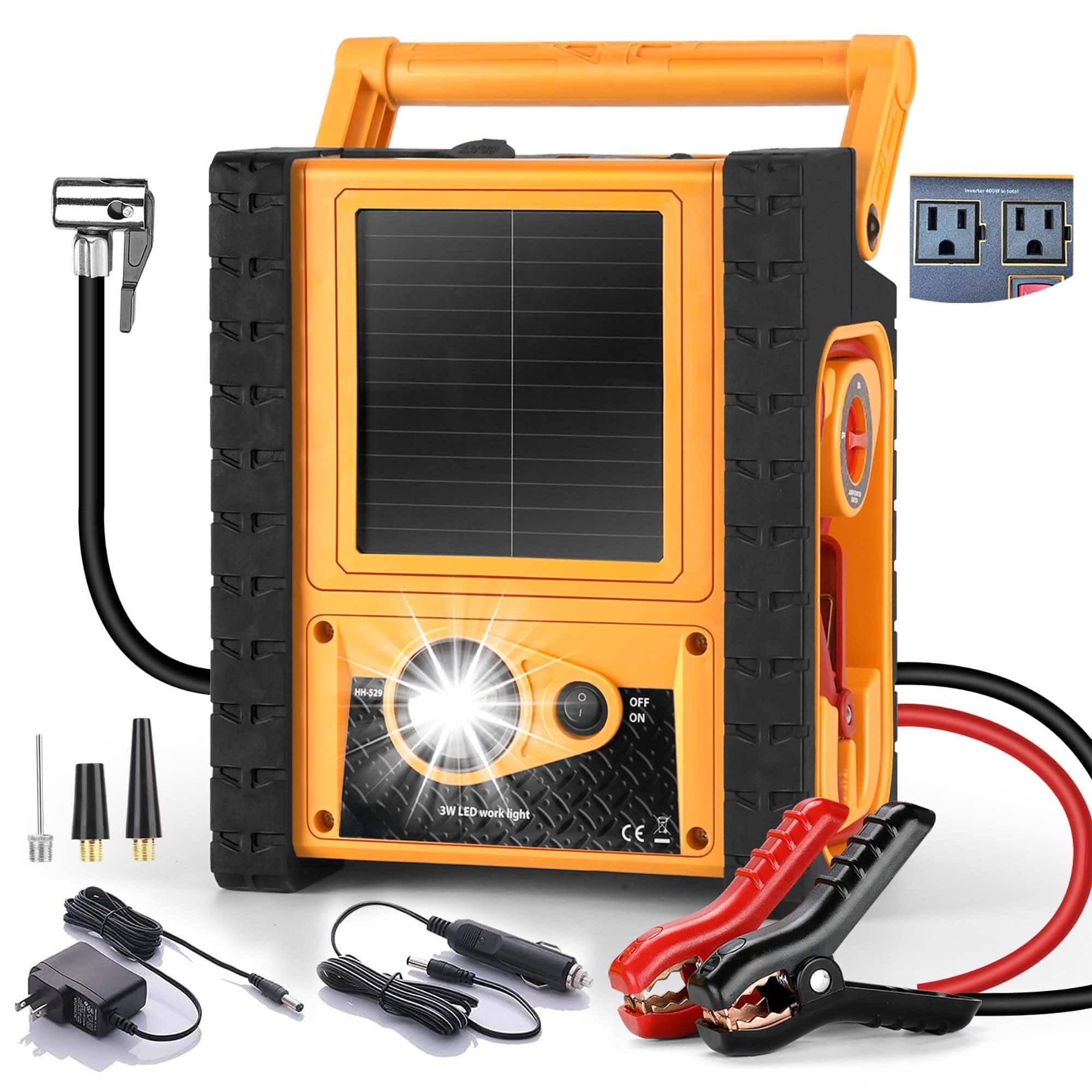 JETRANSPORT - 6-in-1 Car Jump Starter With Air Compressor - 2000a 12v Jumper Box 400 Watt Inverter Power Station Ac/dc/us - Default