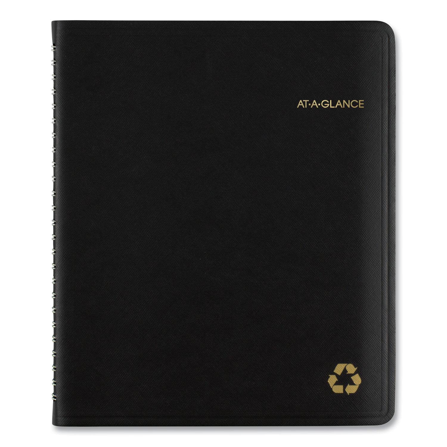 Back. AT-A-GLANCE - Recycled Weekly Vertical Column Format Appointment Book 8.75 x 7 Black Cover 12 Month Jan to Dec 2026.