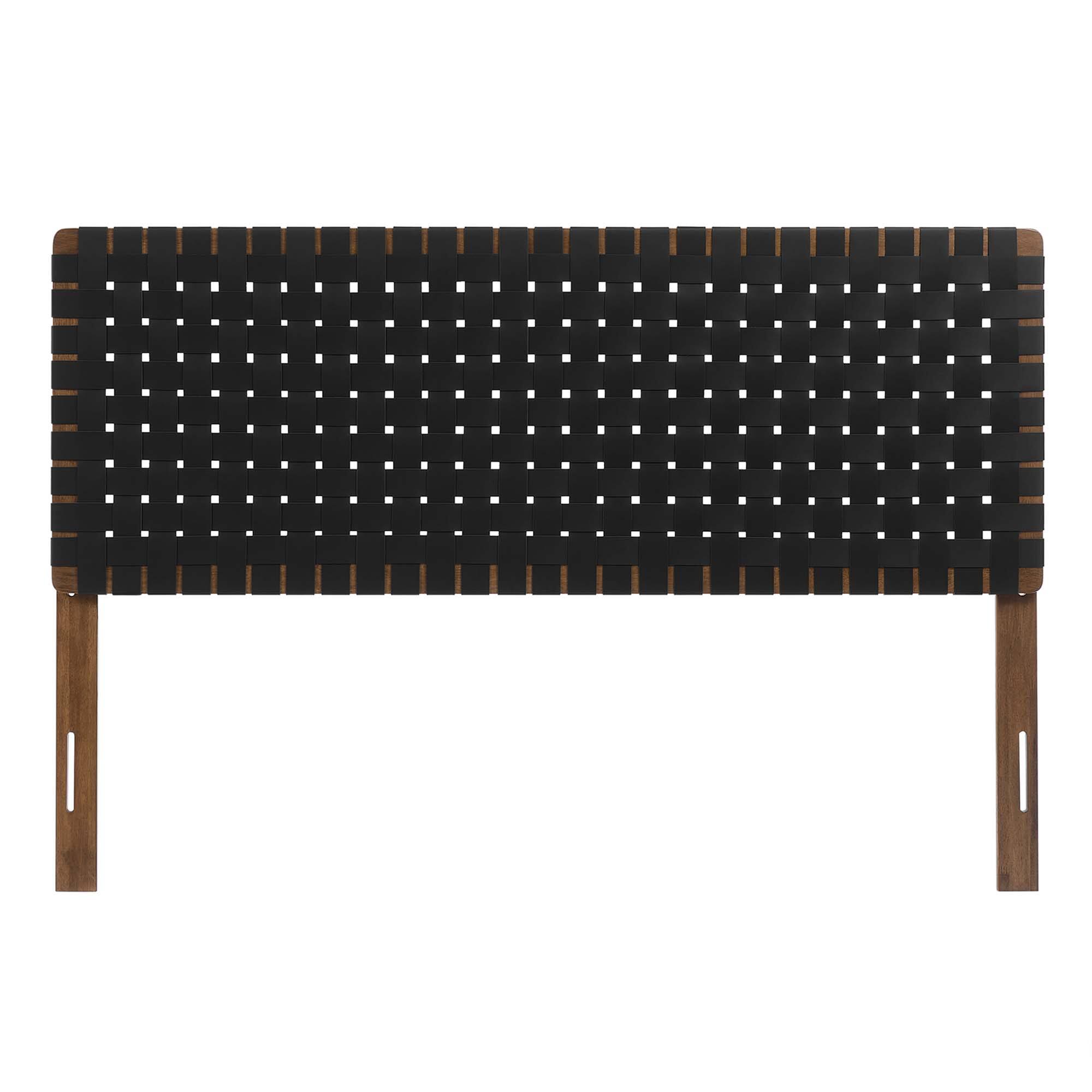 Back. Modway - Sparta Weave Vegan Leather Queen Headboard by Modway - Black.