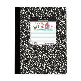 C-line - Composition Notebook, Primary Ruled, Black Marble - 7.5" x 9.75"