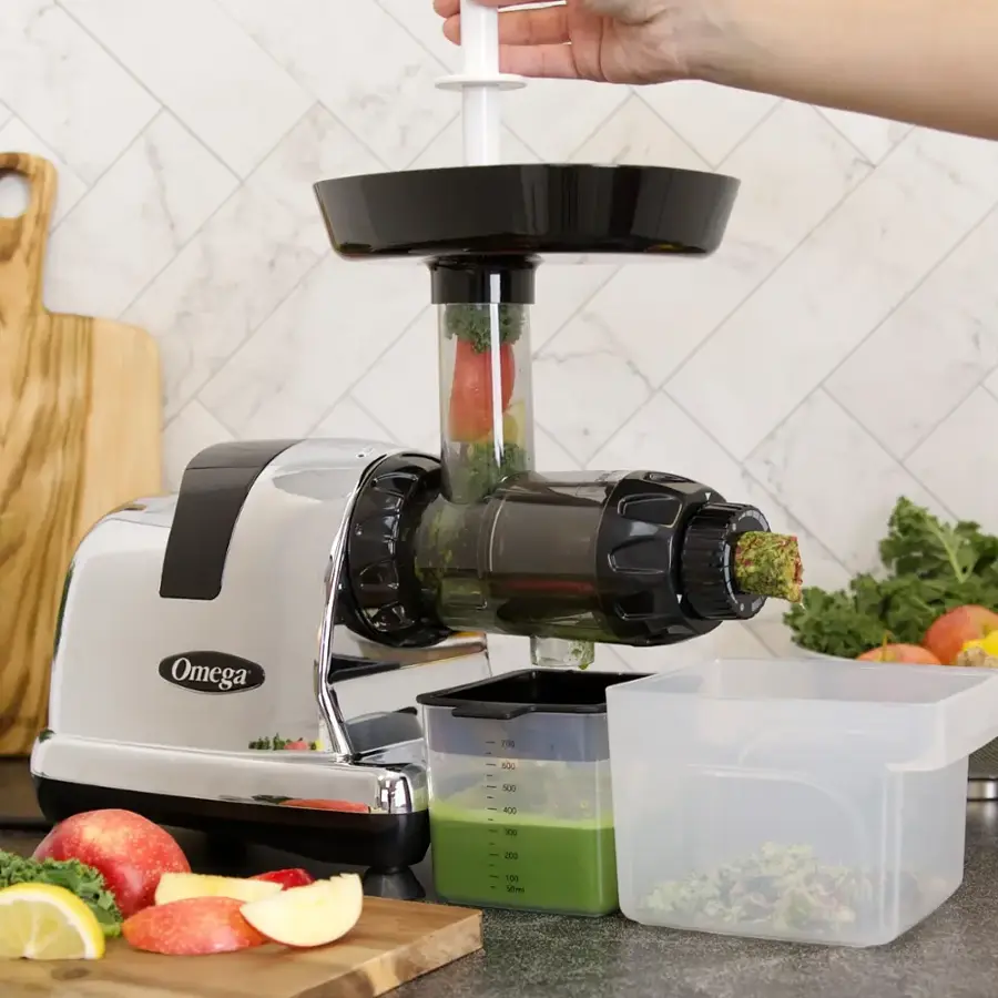 Alt View 15. Omega - J8006HDC Slow Juicer and Nutrition System - Chrome.