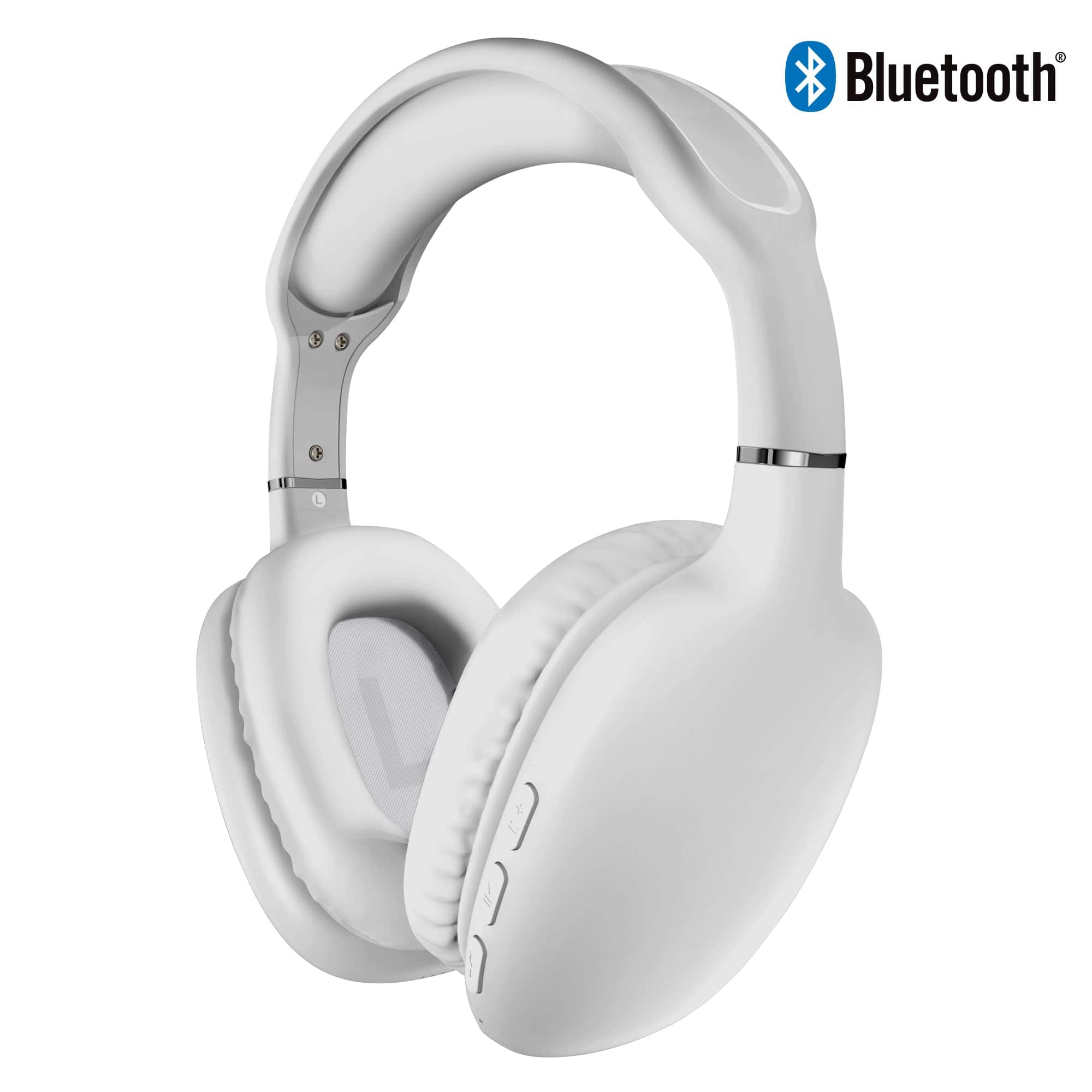 iBasics - Wireless Over-Ear Headphones – Bluetooth HD Stereo, Deep Bass & Soft Ear Cushions - White