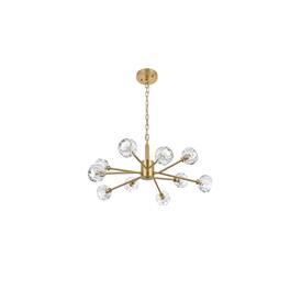 Elegant Lighting - Graham 10 Light Pendant in Gold - Gold And Clear