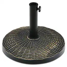 Kadyn - Outdoor Umbrella Base 27 lbs Patio Market Umbrella Base Stand Black - Brown
