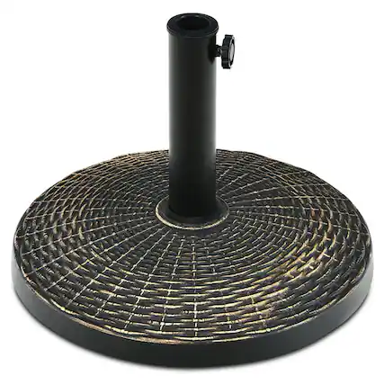 Front. Pefilos - Umbrella Base, 27 lbs Patio Market Umbrella Base Stand for Outdoor Patio Market Table Umbrella - Brown.