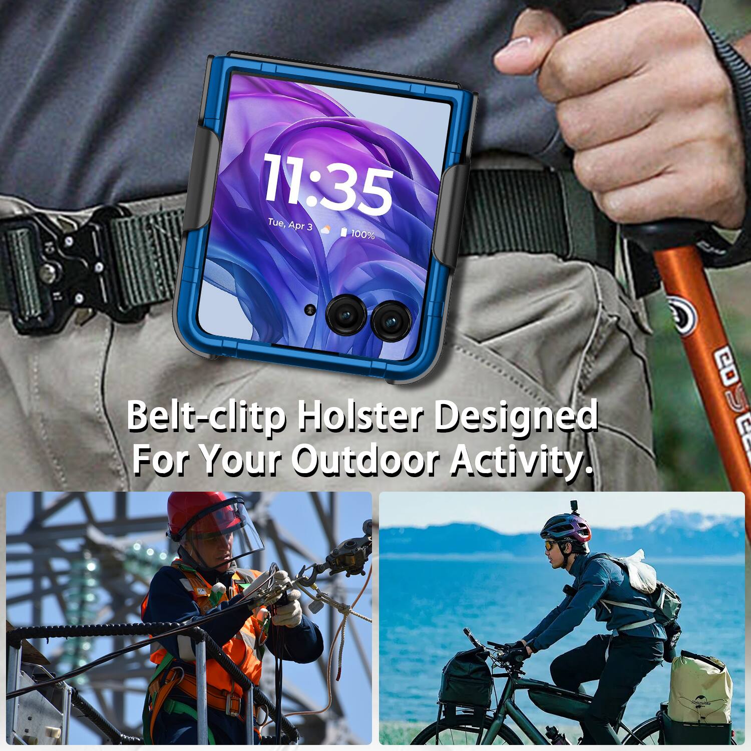11:35 Tue, Apr 3 100% Belt-clipt Holster Designed For Your Outdoor Activity.
