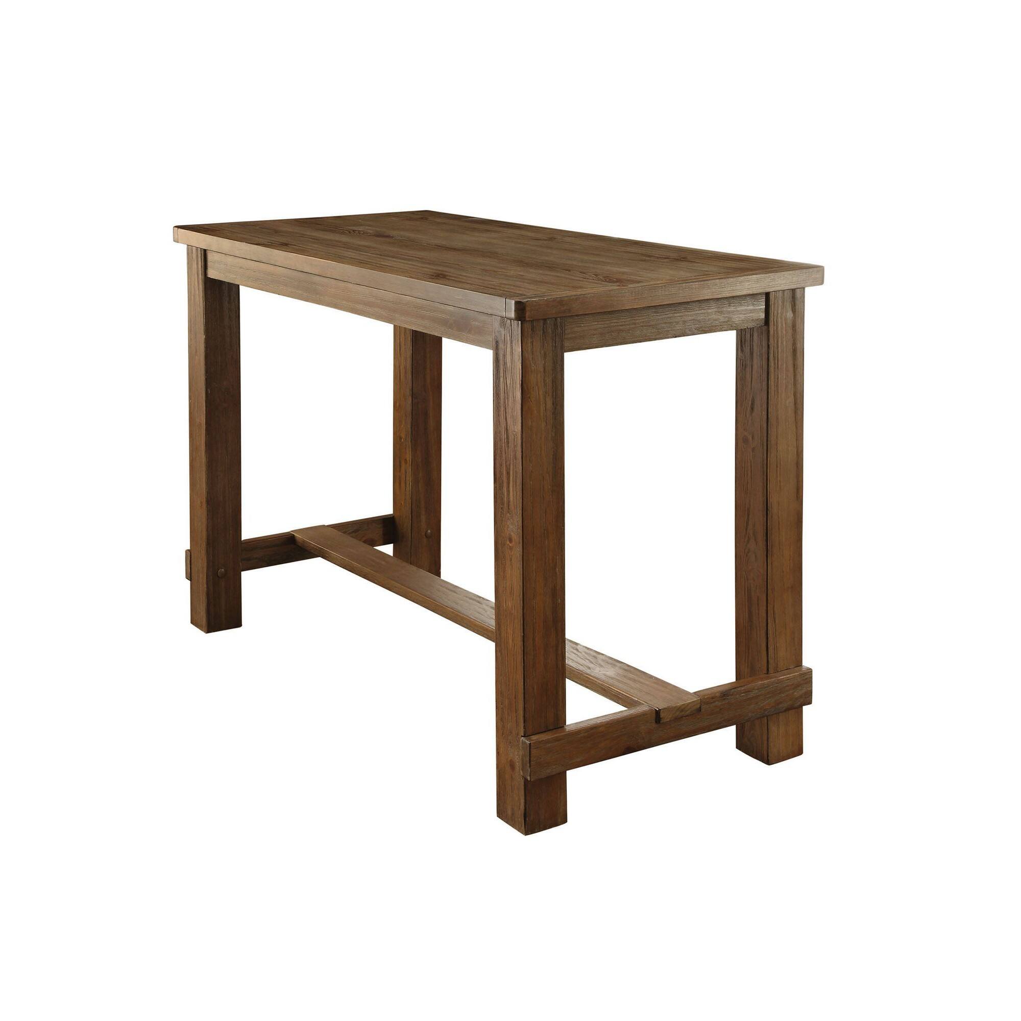 Alt View 1. Manhattan Lane - Counter Dining Table Set With Center Beam, Brown and Beige - Brown, Beige.