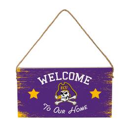 Evergreen Enterprises - ECU Pirates 6" x 11" Welcome Home Wood Wall Sign with Rope Hanger - Multicolor