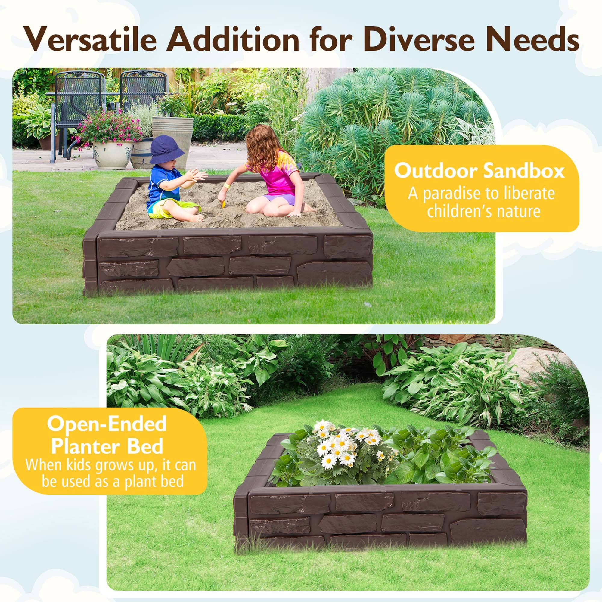 Versatile Addition for Diverse Needs

Outdoor Sandbox  
A paradise to liberate children's nature

Open-Ended Planter Bed  
When kids grow up, it can be used as a plant bed