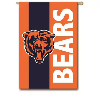 Front. Evergreen Enterprises - Chicago Bears 28" x 44" Double-Sided Embellish House Flag - Multicolor.