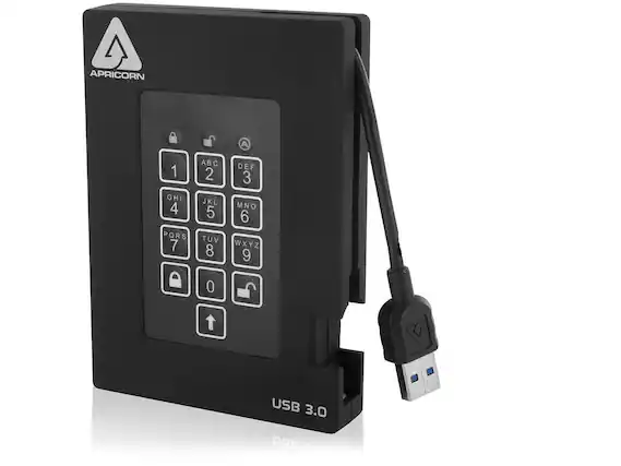 APRICORN
A 1 GHI 4 PQRS 7 ABC 2 JKL 5 TUV 8 DEF 3 MNO 6 WXYZ 9 0
USB 3.0
n2e ae