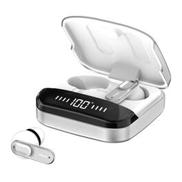 Mixx - StreamBuds Ultra Mini TWS Bluetooth In-Ear Earbuds with Mic, Charging Case, LED, Clear Voice, 24-Hour Play Time - Silver