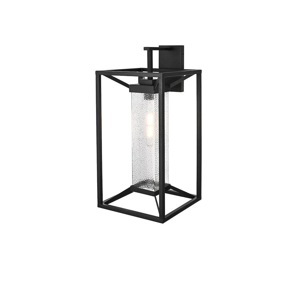 Angle. Elegant Lighting - Willington 12 Inch Outdoor Wall Sconce In Black - Black.