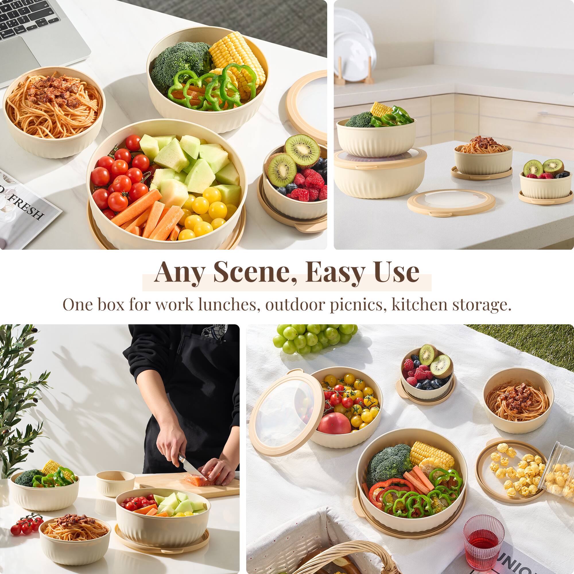 Any Scene, Easy Use

One box for work lunches, outdoor picnics, kitchen storage.