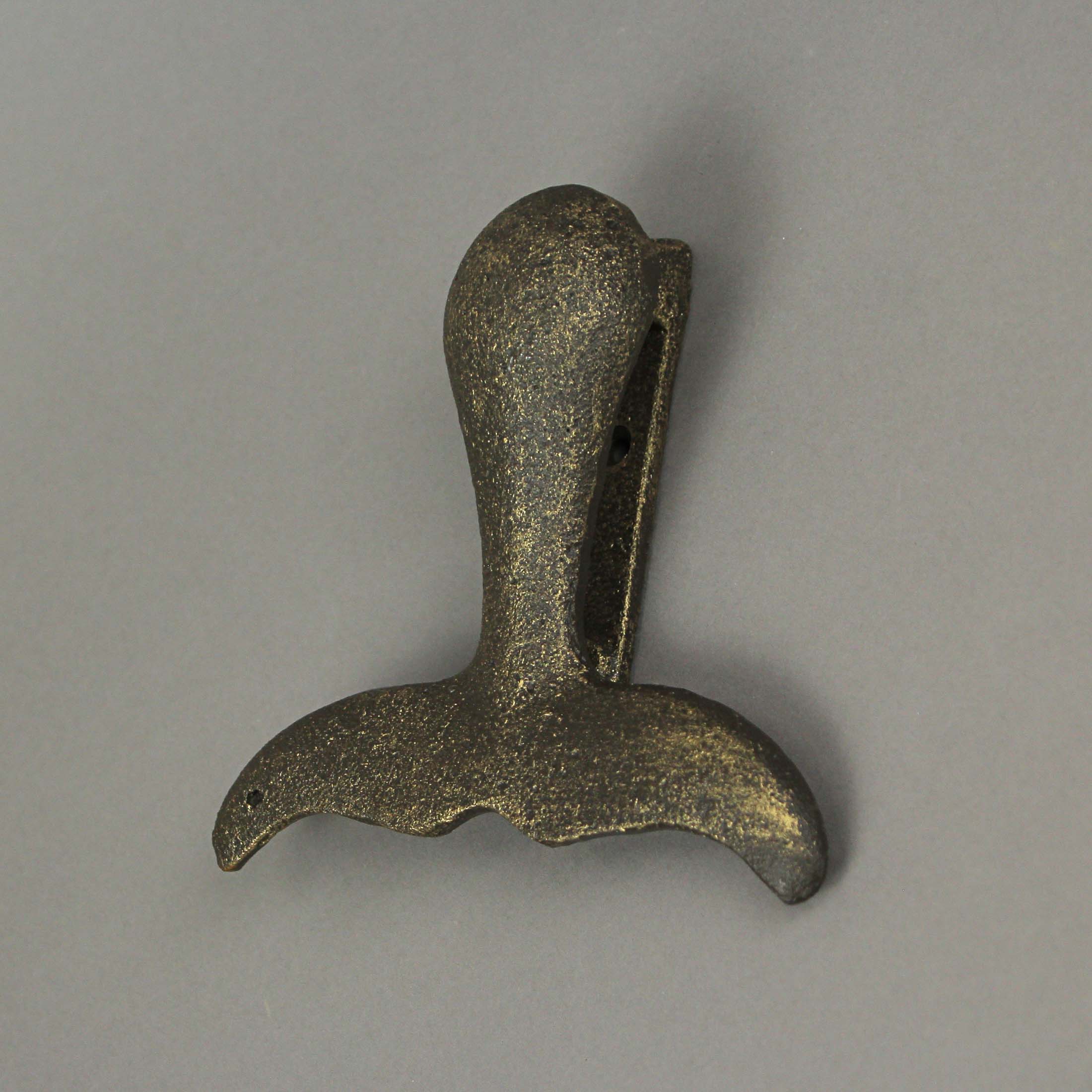 Alt View 3. Zeckos - Cast Iron Whale Tail Door Knocker Bronze Decorative Coastal Accent Nautical - Bronze.