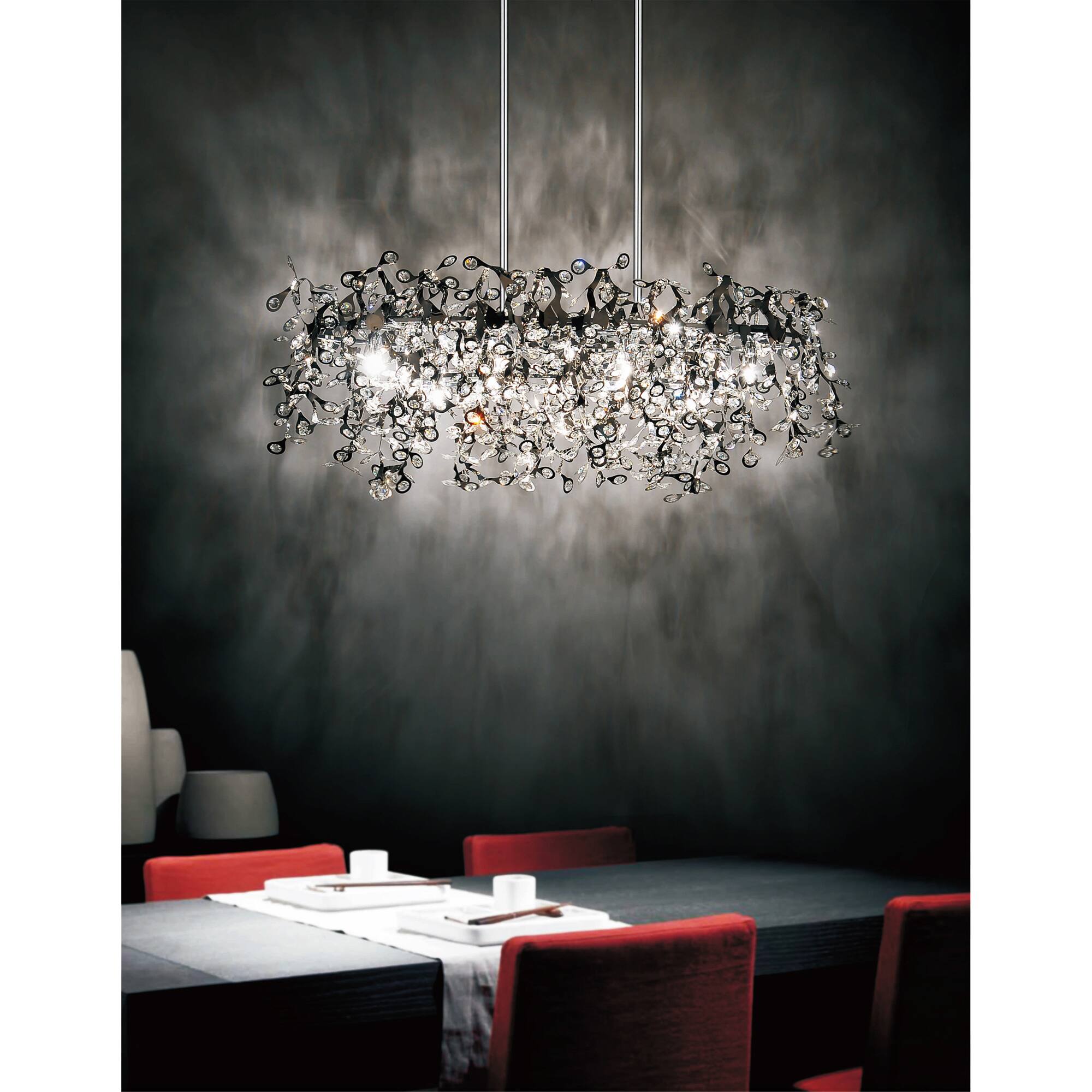 Angle. CWI Lighting - Flurry 7 Light Down Chandelier With Chrome Finish - Chrome.