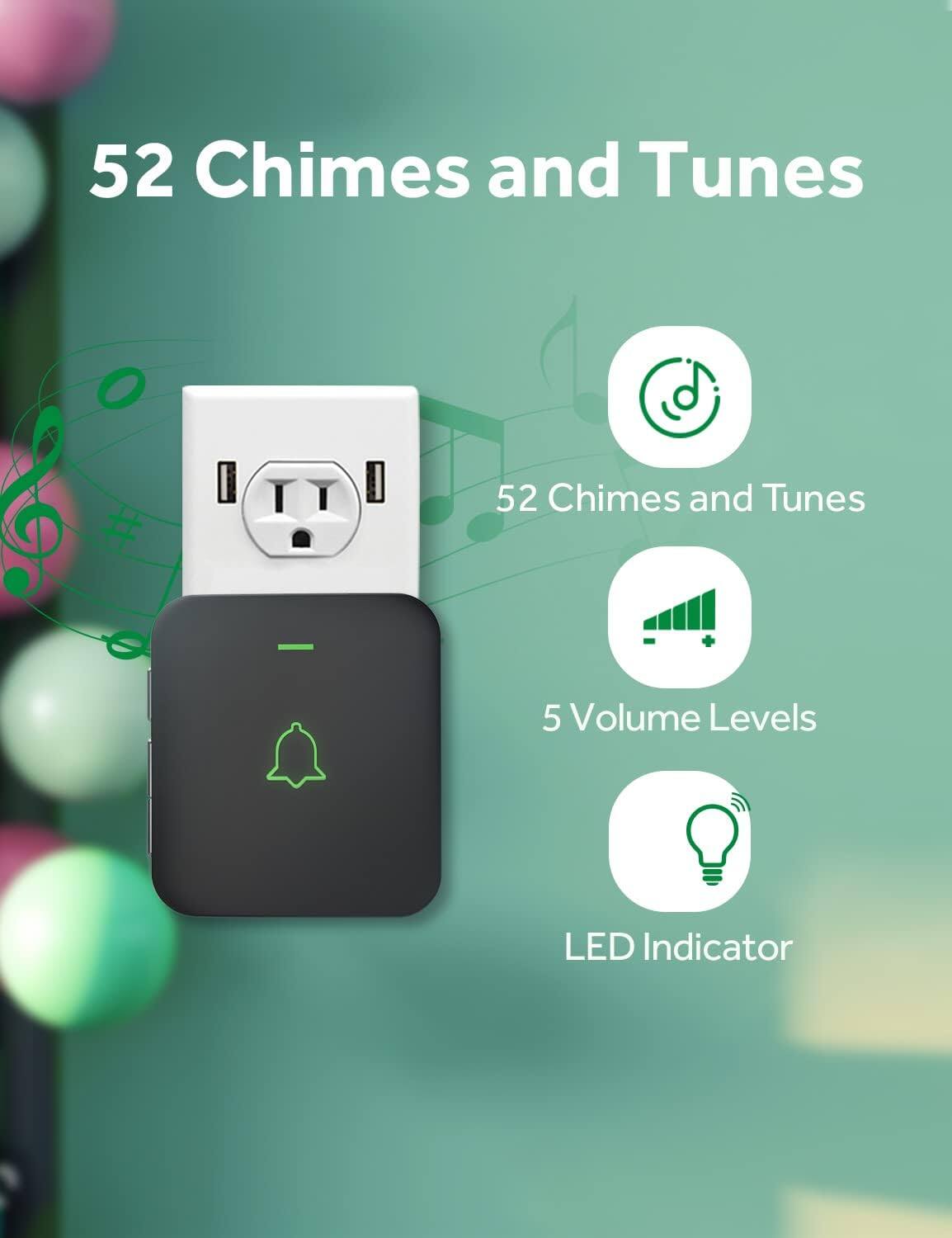 52 Chimes and Tunes

- 52 Chimes and Tunes
- 5 Volume Levels
- LED Indicator