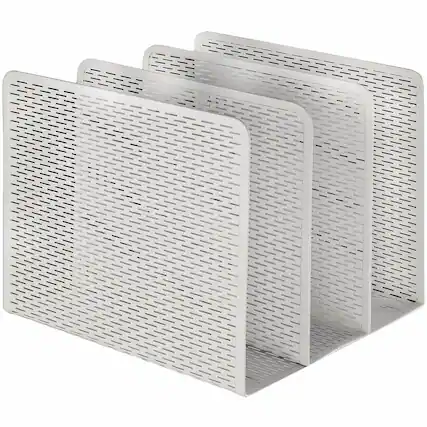 Front. Artistic - Artistic Urban Coll. Metal File Sorter 3 Compartment 7.25 x 8 x 8 Desktop Scratch Resistant Reinforced Rounded Edge - White.