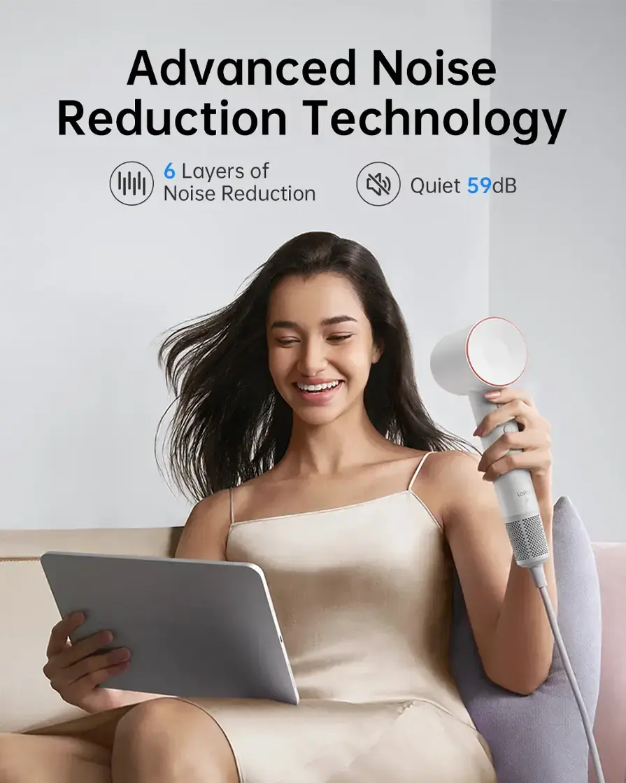 Advanced Noise Reduction Technology 6 Layers of Noise Reduction Quiet 59dB Lolon