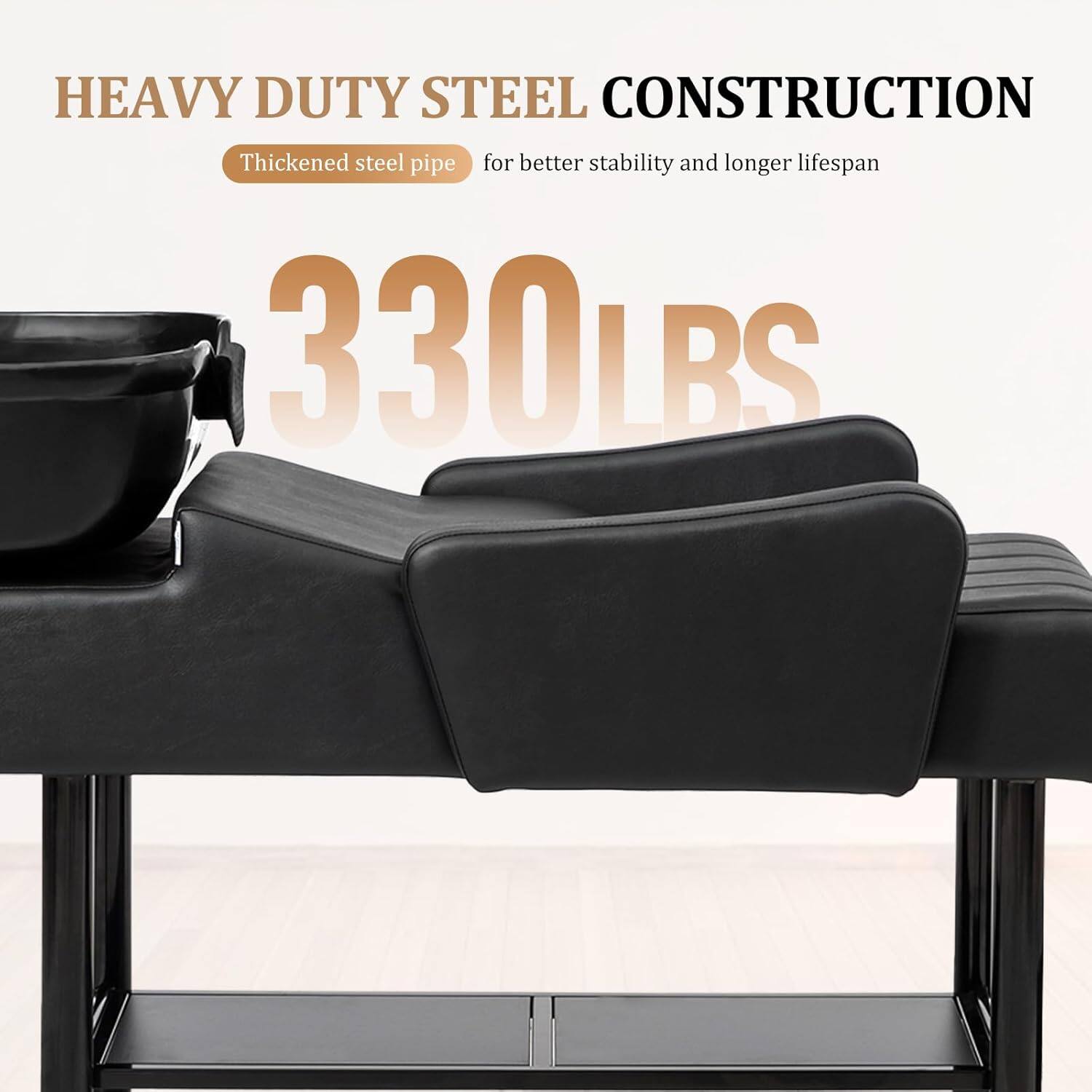 HEAVY DUTY STEEL CONSTRUCTION  
Thickened steel pipe for better stability and longer lifespan  
330LBS