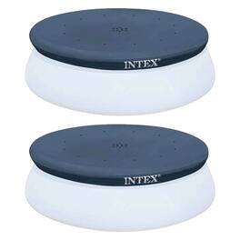 Intex - 10 Foot Easy Set Above Ground Swimming Pool Debris Round Cover (2 Pack)