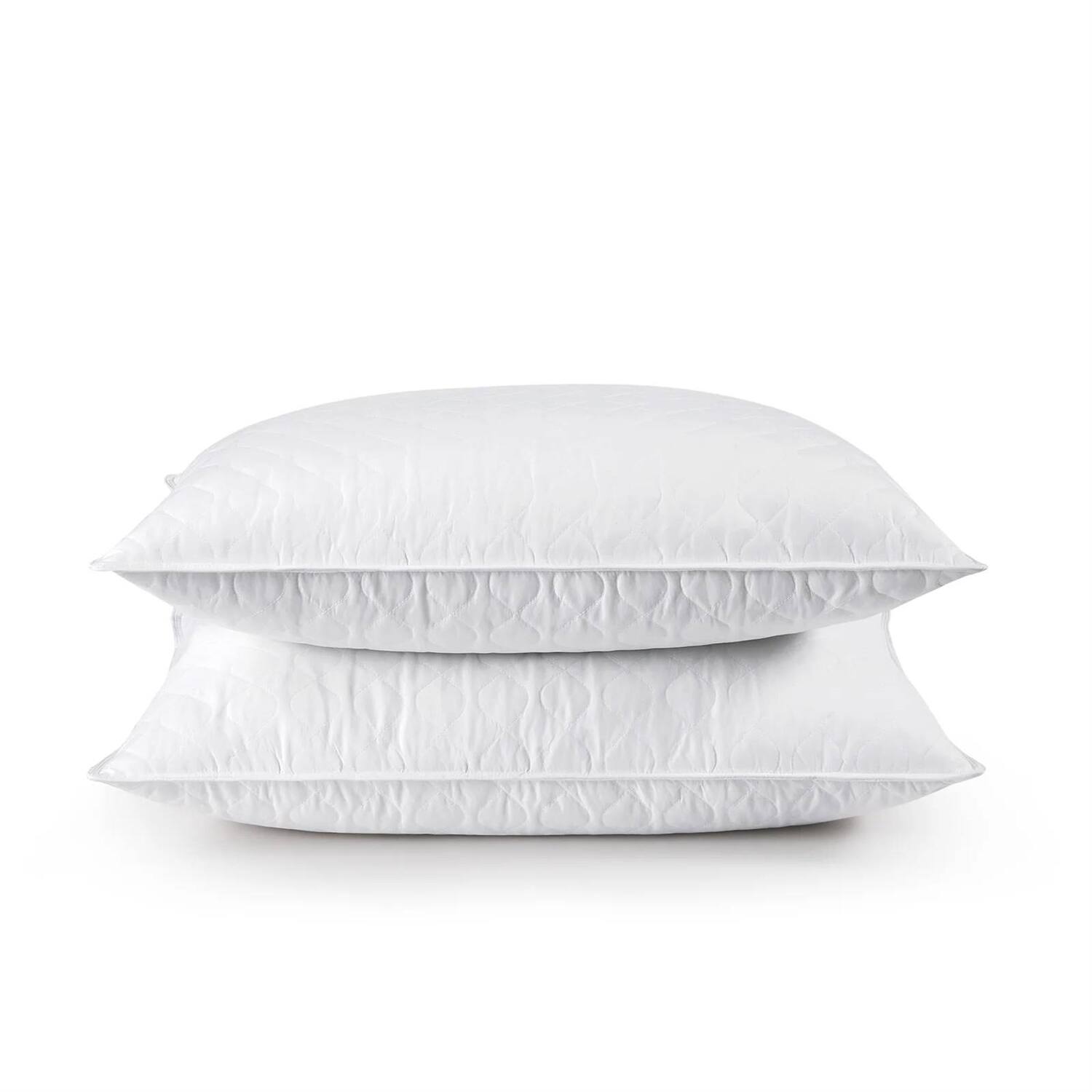 Front. Hivvago - Set of 2 Machine Washable Down Feather Blend Pillow in King size - White.