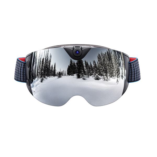 OhO sunshine - Smart Ski and Snowboard Goggles with 4K Live Streaming Camera, WiFi to Phone, Helmet Compatible - Silver