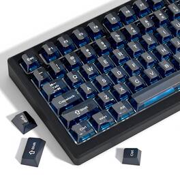 Womier - Crystal Jelly keycaps ,Transparent Style Cute keycap for All US layout Mx Cherry Mechanical Keyboard - Blue