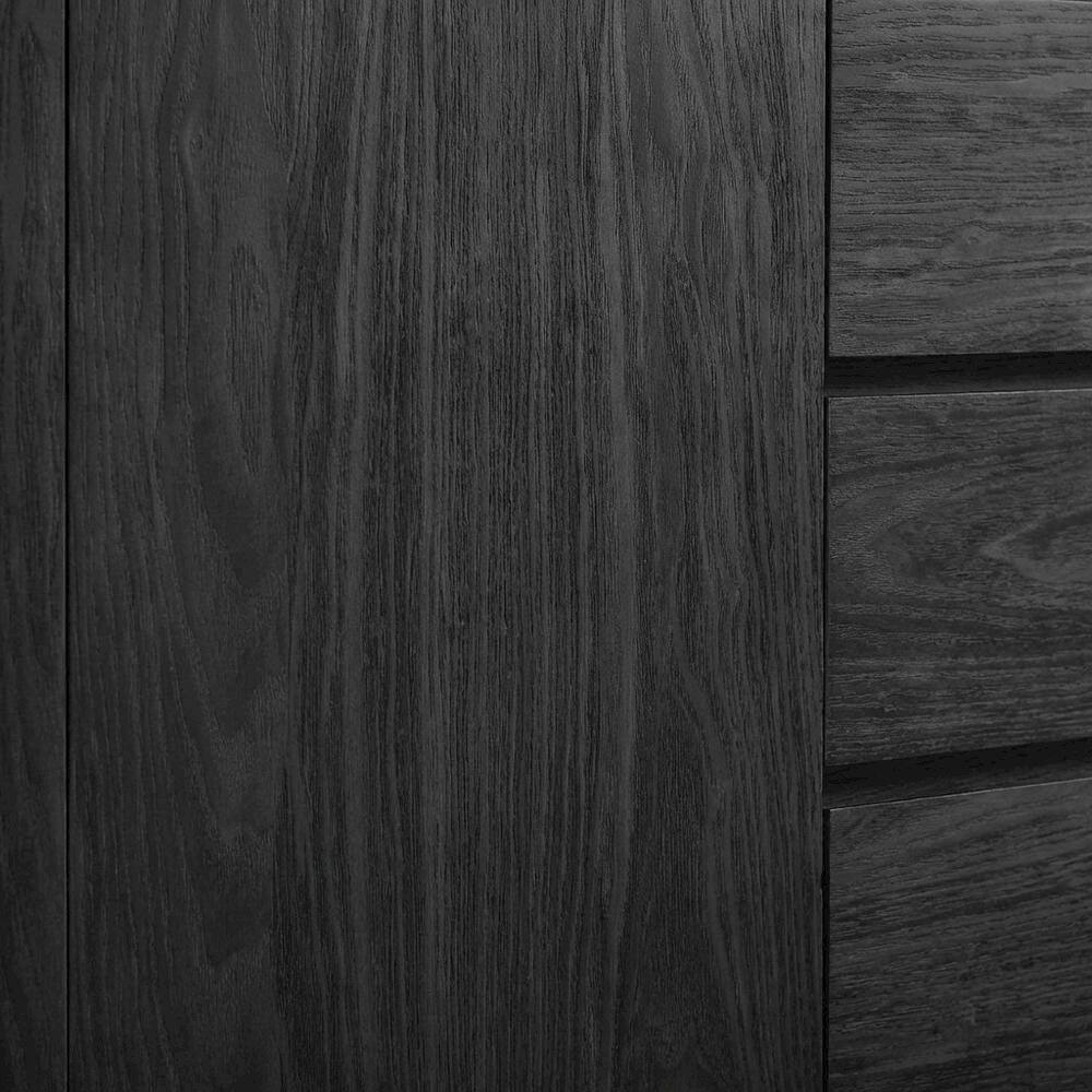 Alt View 1. FurniFact - Rounded Sideboard Storage Cabinet In Classic Finish With Spacious Shelving - Black.