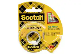 Scotch - Removable Double Sided Tape with Dispenser, 3/4" x 11.11 yds - Clear