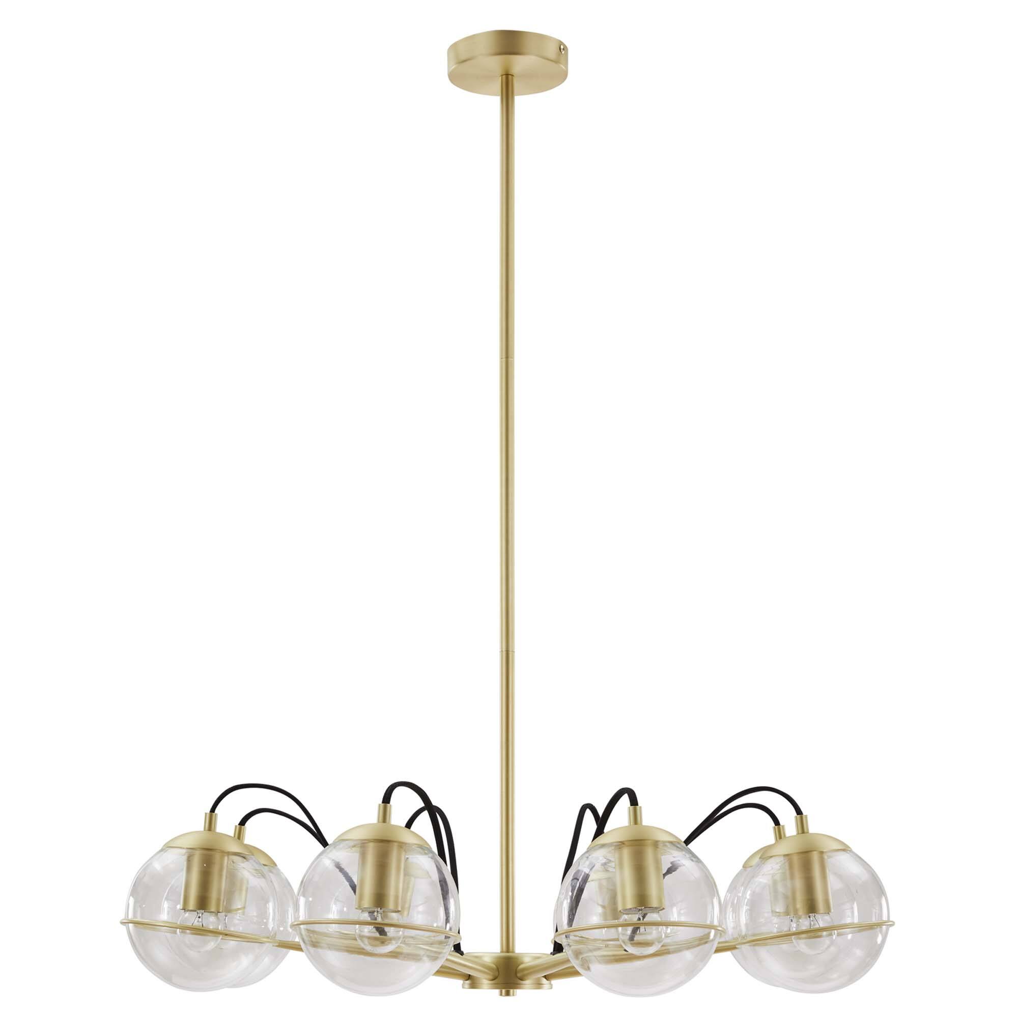 Alt View 2. Modway - Hanna 8-Light Chandelier by Modway - Clear Gold.