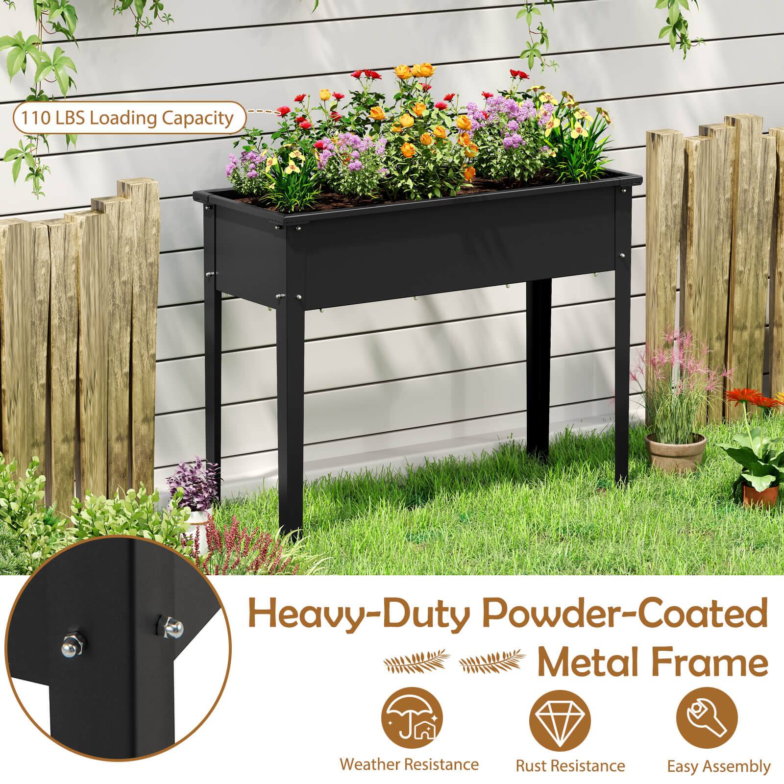 110 LBS Loading Capacity  
Heavy-Duty Powder-Coated Metal Frame  
Weather Resistance  
Rust Resistance  
Easy Assembly