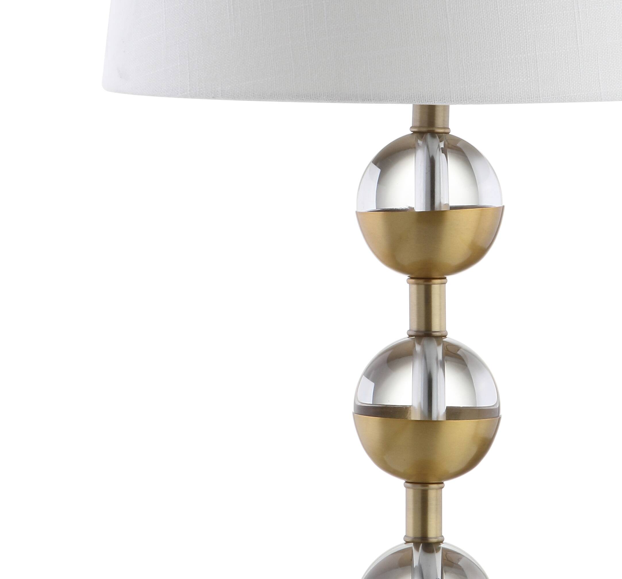 Alt View 6. Jonathan Y - Avery 27.5" Crystal LED Table Lamp, Clear/Brass Gold (Set of 2) - Clear/Brass Gold.