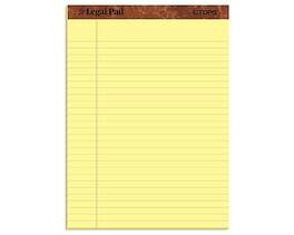 TOPS - Legal Pad Notepad, 8.5" x 11.75", Wide Ruled, 50 Sheets/Pad, Dozen (7532) - Canary