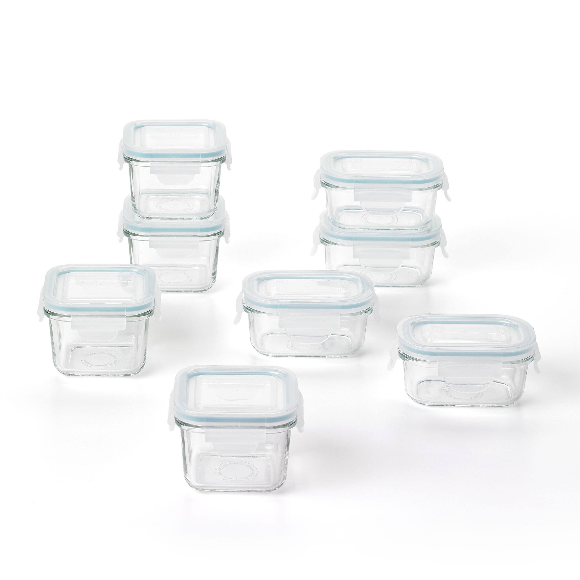 Alt View 1. Glasslock - Glasslock Mini 5 and 7 Ounce Tempered Glass Food Storage Container Set, 8 Pieces - Clear.