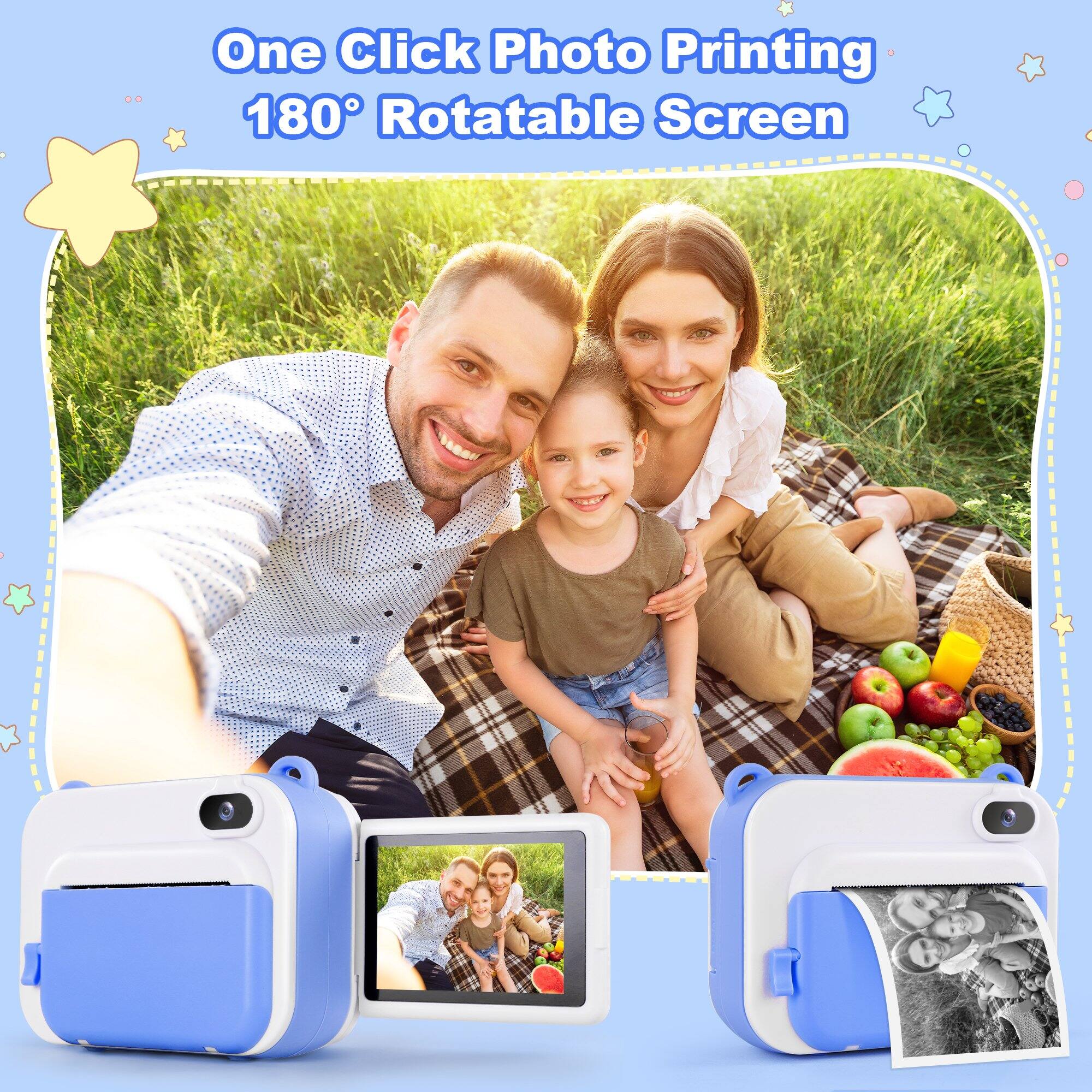 One Click Photo Printing  
180° Rotatable Screen