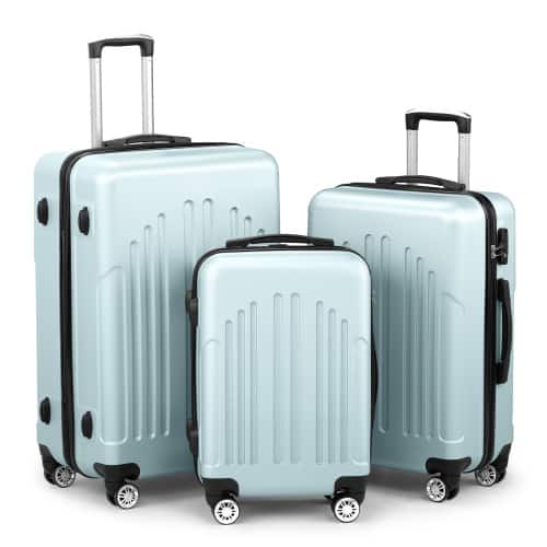 Front. Winado - 20"24"28" Trolley Case 3-Piece ABS Hardside Luggage Suitcase Set with Spinner Wheels & TSA Lock for Travel Business - Mint Green.