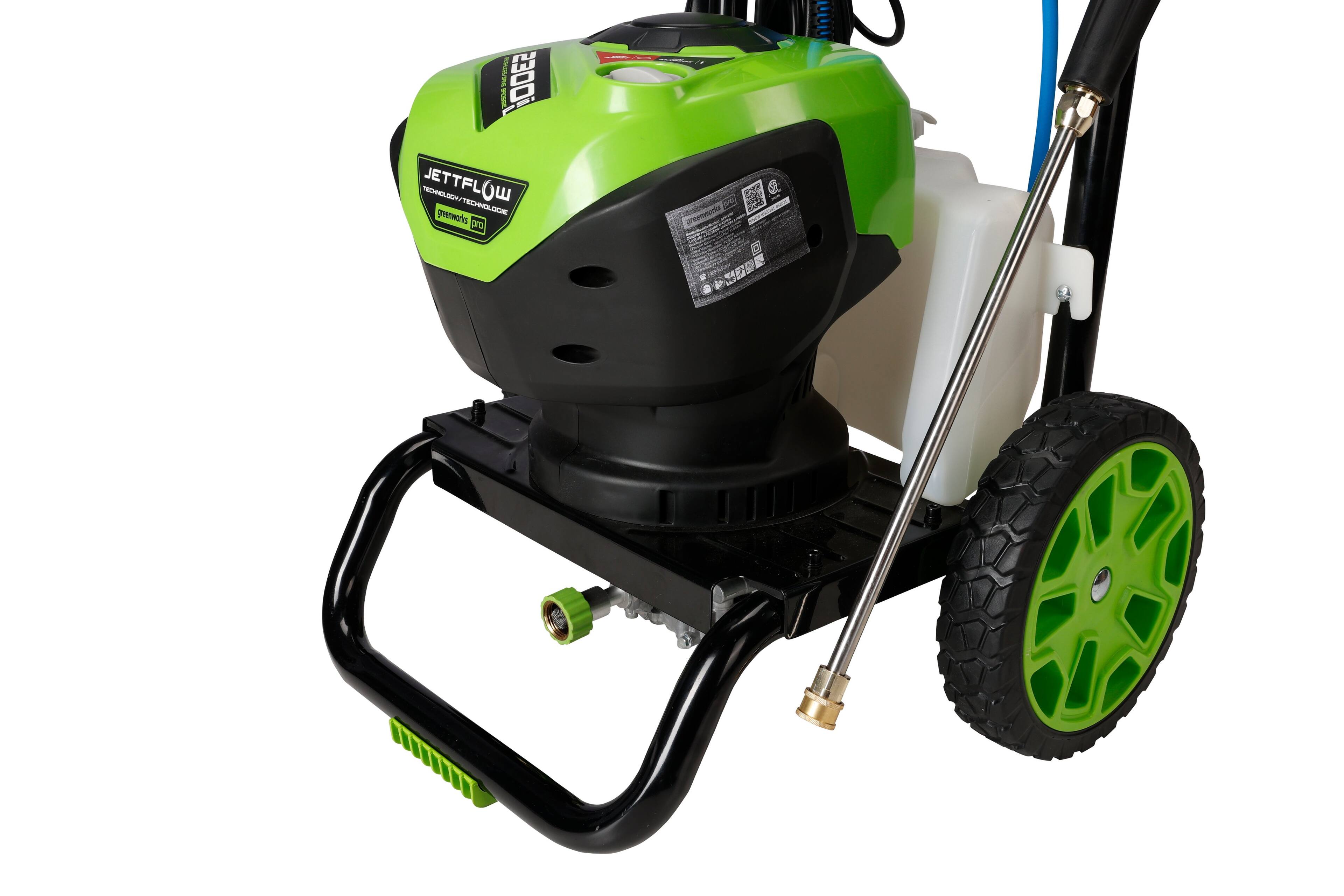 The text on the image reads: "Atlantis 2300 1 Jettflow Technology Chlorinator Greenworks C-Pure 3-in-1 Chlorinator."
