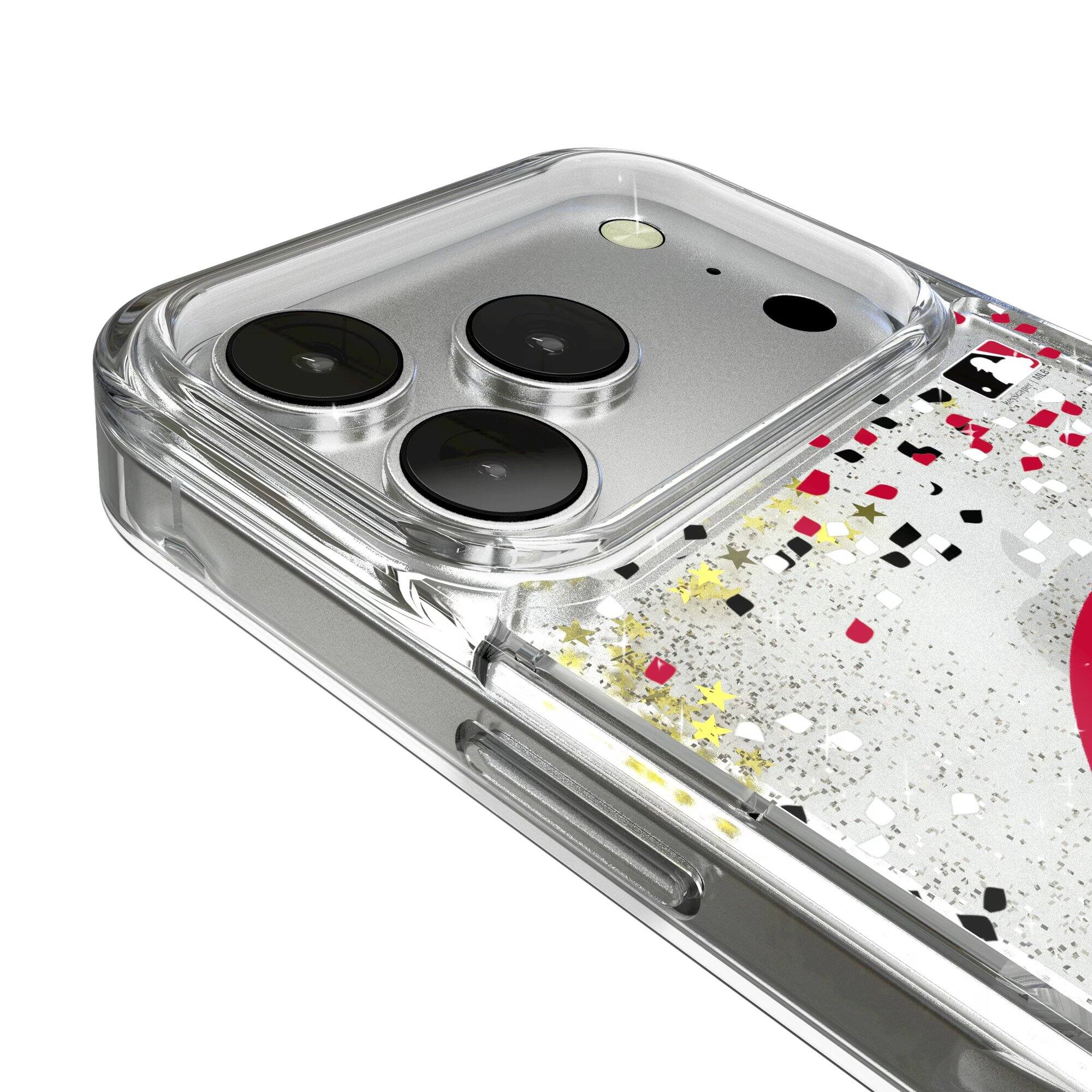 Alt View 2. Keyscaper - Cincinnati Reds Glitter Confetti iPhone Case - 16 - Multicolor.