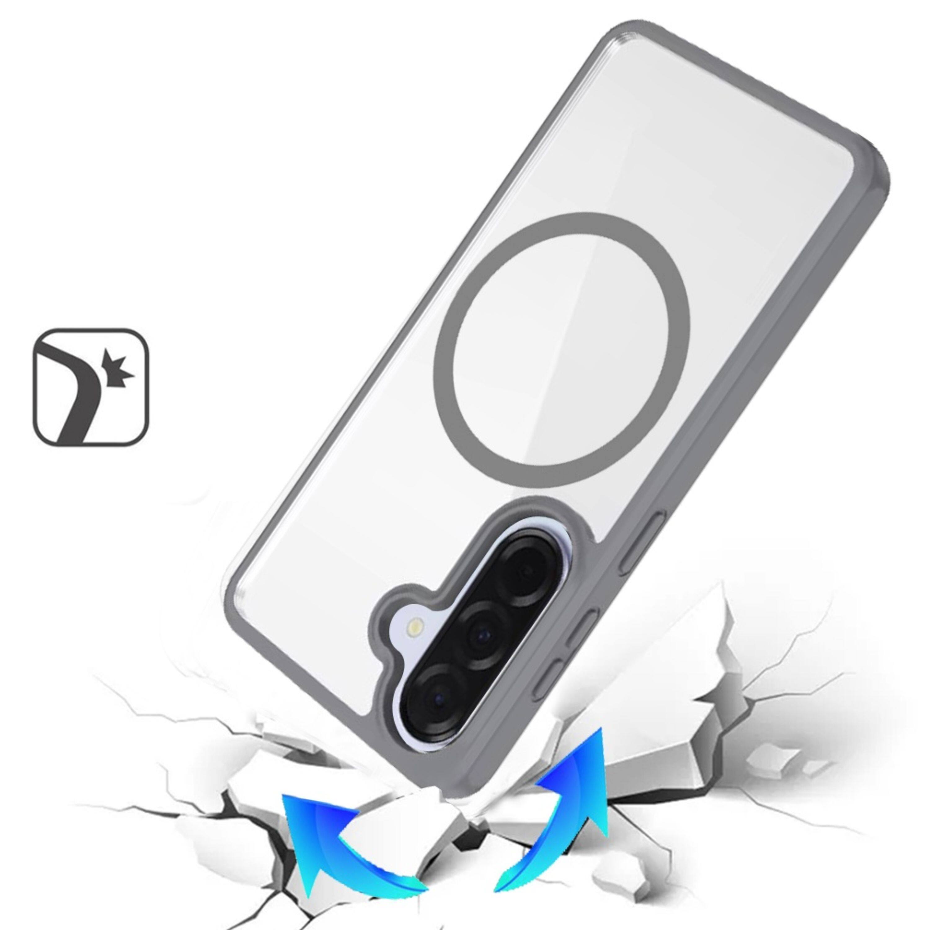 Angle. Kitcheniva - Premium Magnetic Circle Shockproof Case With Tempered Glass For Samsung Galaxy A37 Gray - Gray.