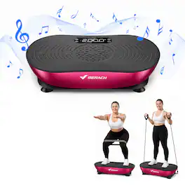 MERACH - Vibration Plate for Lymphatic Drainage Weight Loss Muscle Activation LED Touch Screen Bluetooth Plate Vibration - Pink