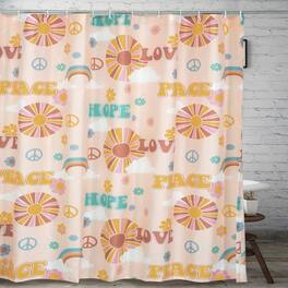 Greenland Home Fashions - Greenland Home Fashion Cassidy Shower Curtain - Farmhouse Cloth Bathroom - 72x72" - Peach