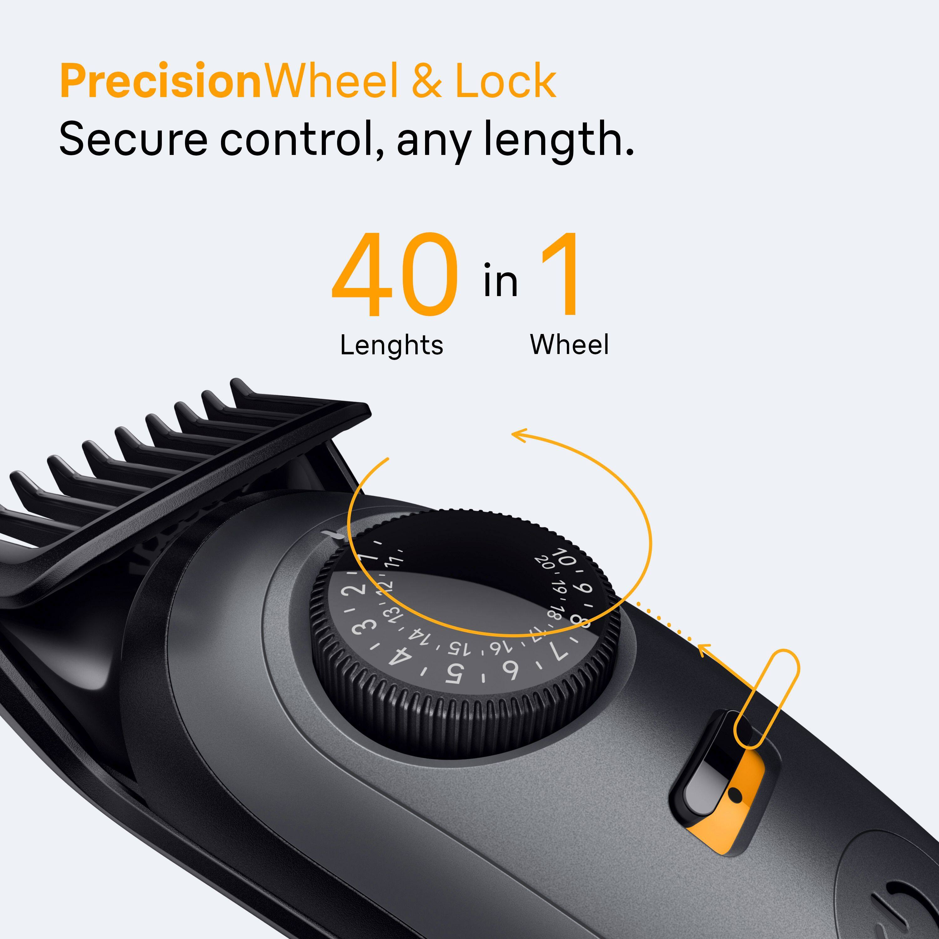 PrecisionWheel & Lock  
Secure control, any length.  

40 in 1  
Lengths Wheel