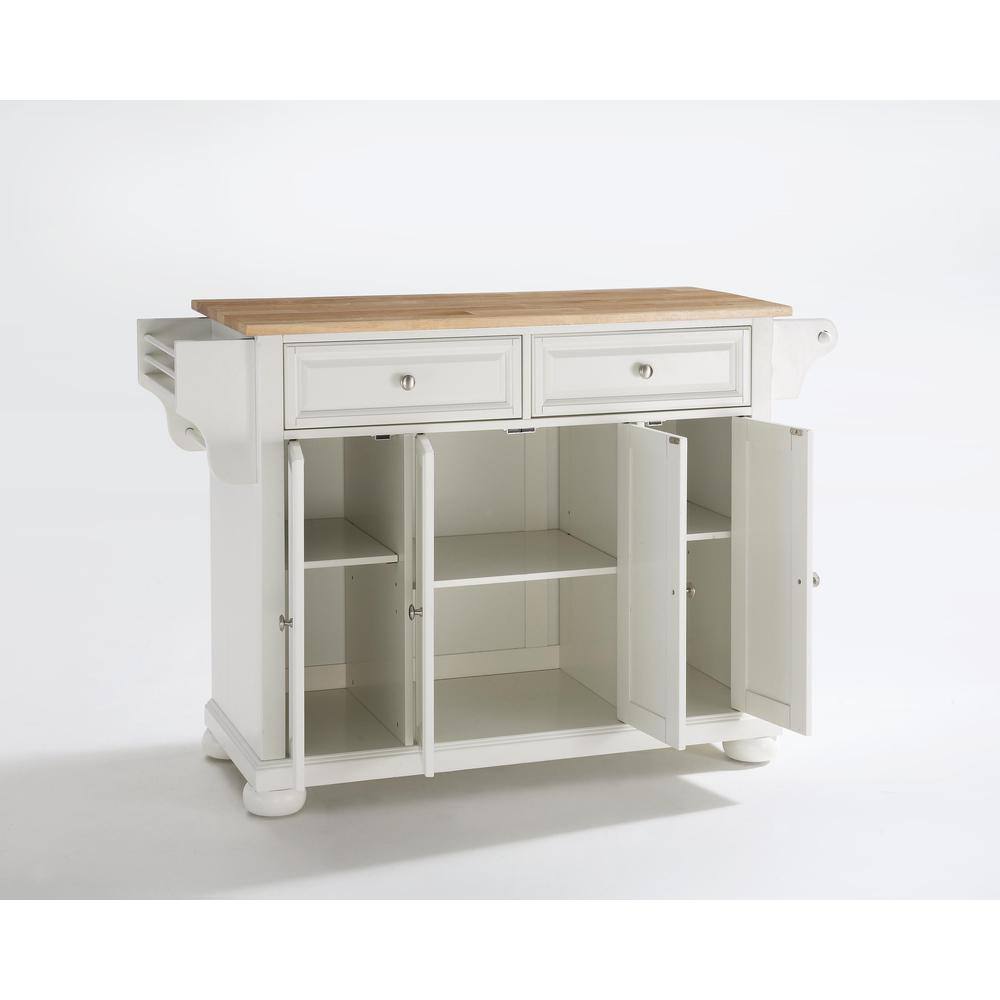 Angle. Crosley Furniture - Alexandria Wood Top Full Size Kitchen Island/Cart - White.